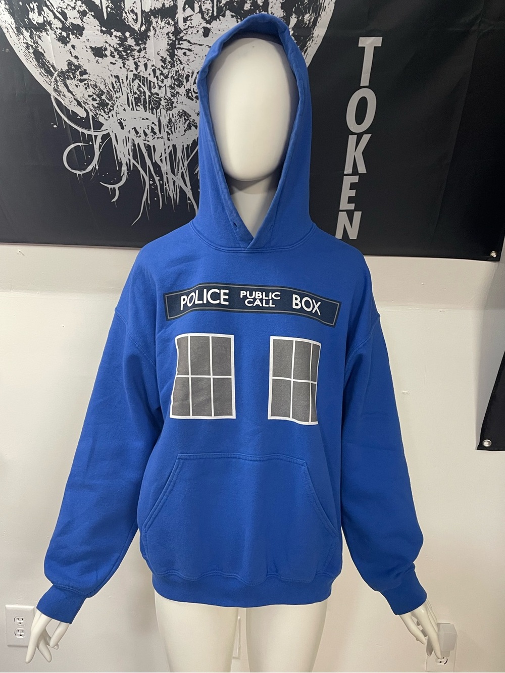 Rare Ripple Junction Doctor Who Police Public Call Box Blue Hoodie Size Large